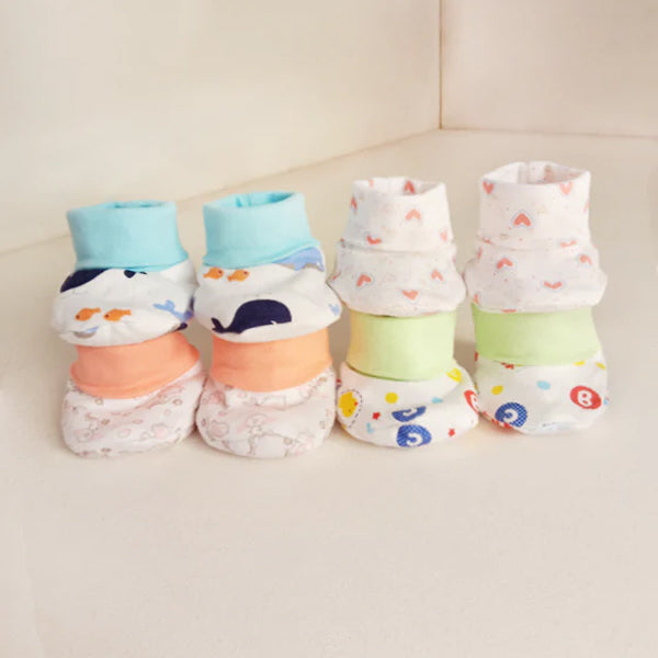 Baby Cotton Booties Pack of 4