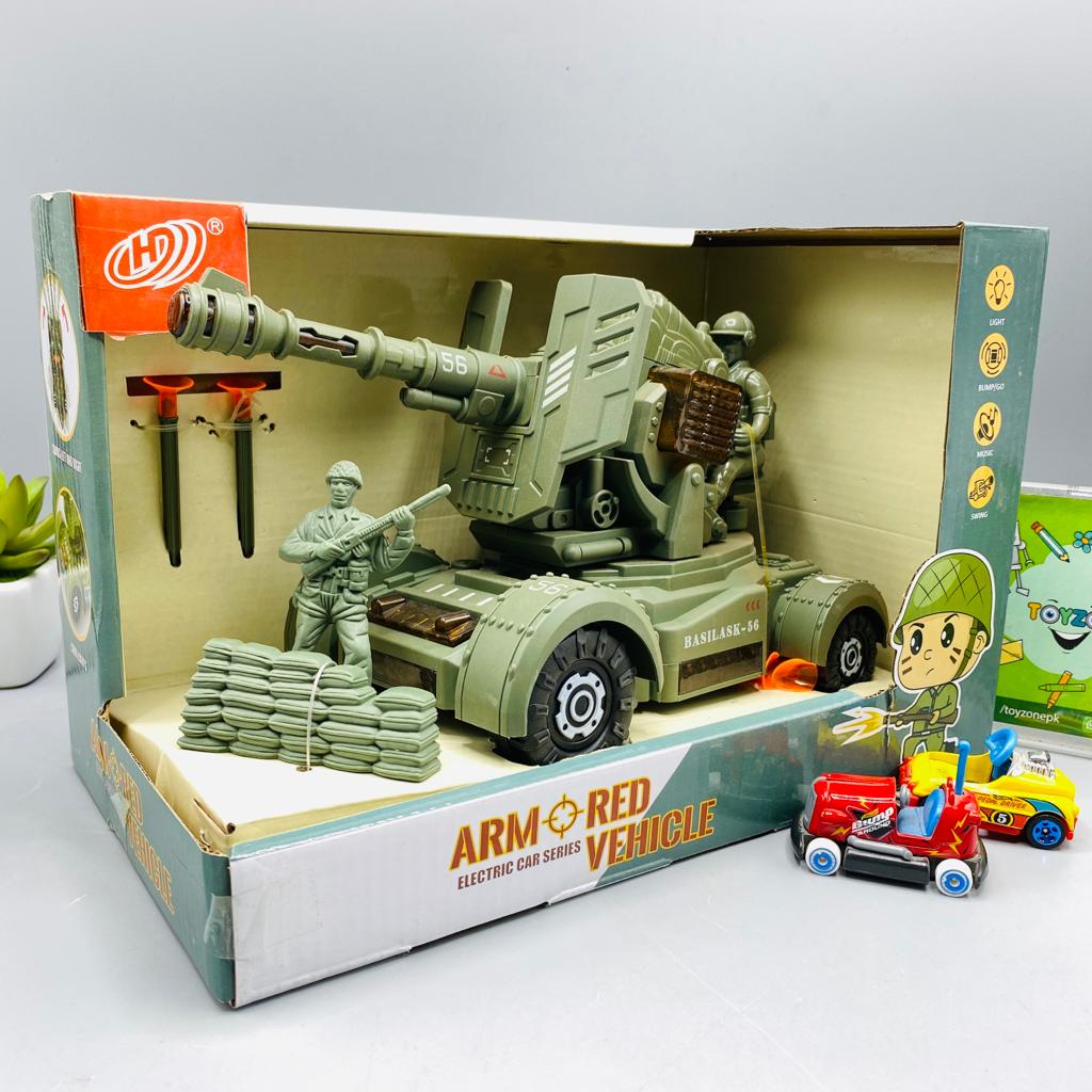 bump n go army vehicle with light and music