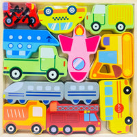 Thumbnail for Cartoon Animal Car Wooden Peg Puzzles Board Educational Toy