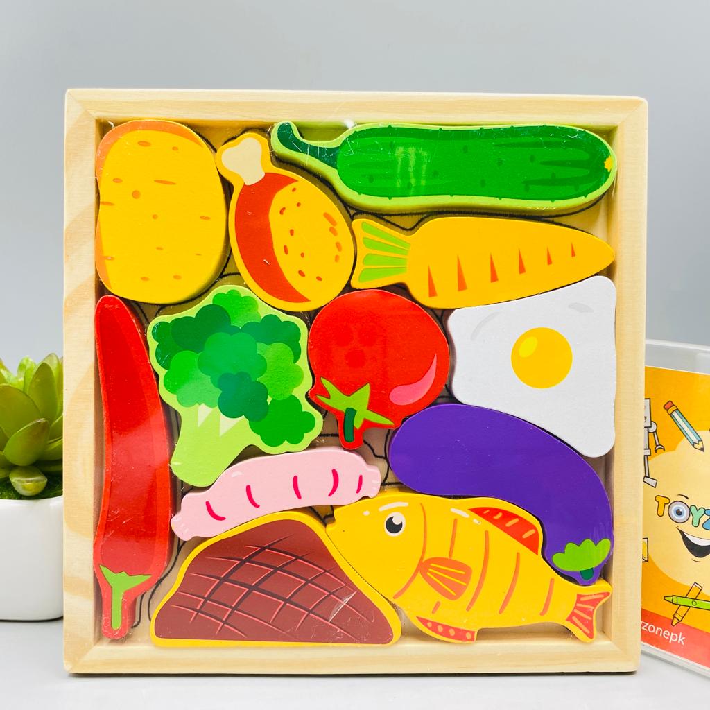 Cartoon Animal Car Wooden Peg Puzzles Board Educational Toy