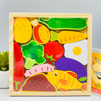 Thumbnail for Cartoon Animal Car Wooden Peg Puzzles Board Educational Toy