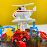 Thumbnail for childrens car track car adventure with a helicopter