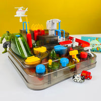 Thumbnail for childrens car track car adventure with a helicopter