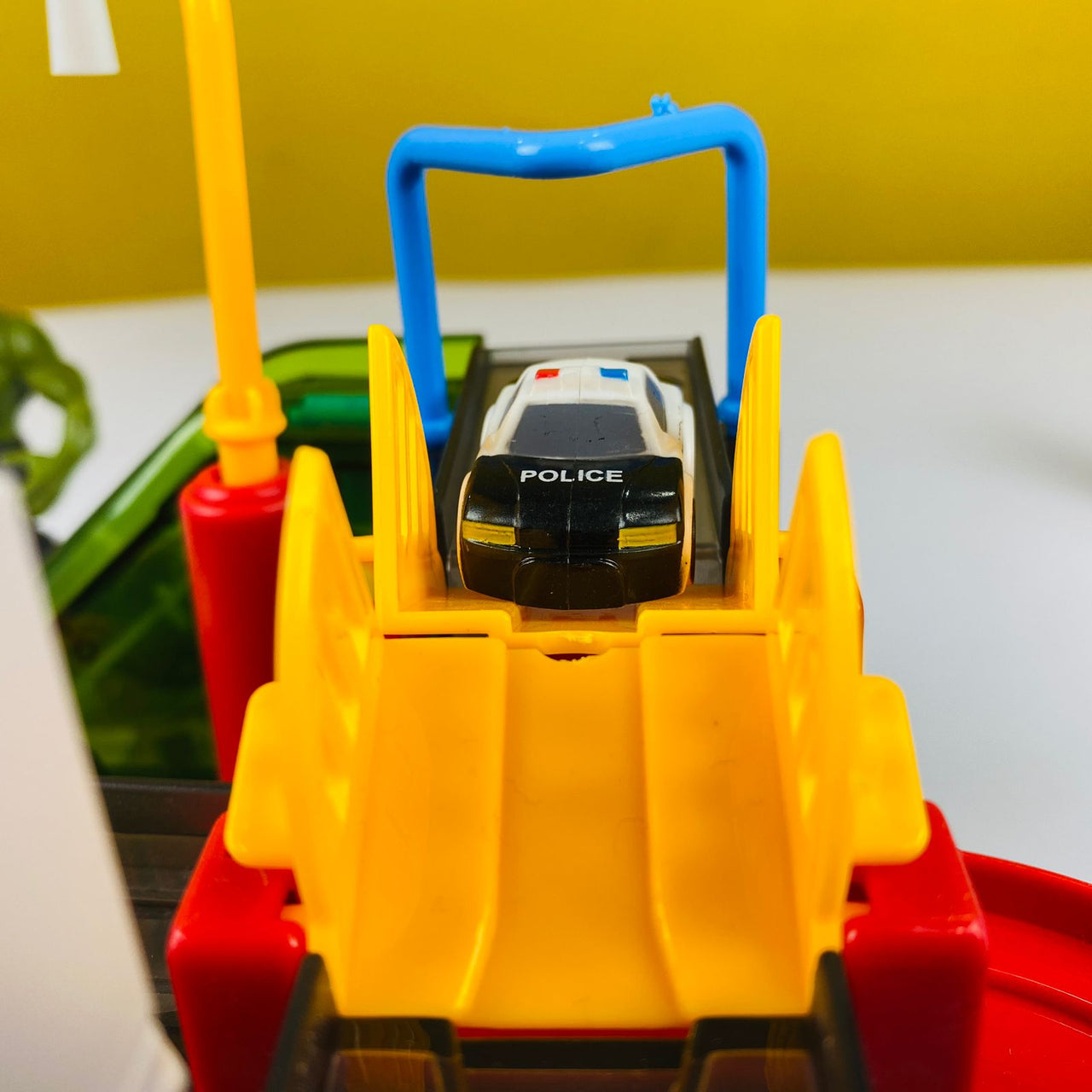childrens car track car adventure with a helicopter
