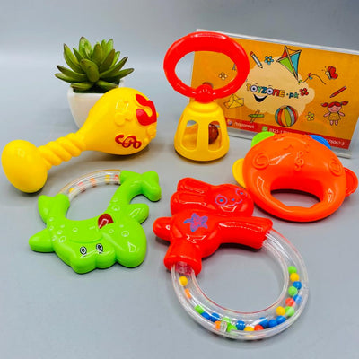 Colorful 5 Pieces Baby Rattles Set