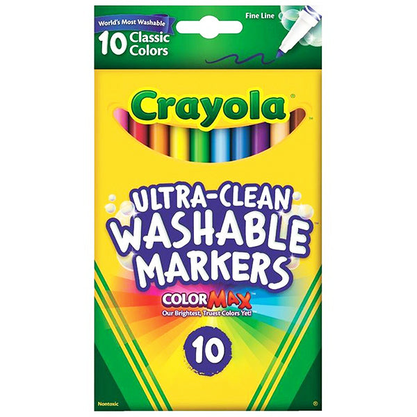 crayola ultra clean washable markers fine line classic colors 10 count