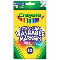 Thumbnail for crayola ultra clean washable markers fine line classic colors 10 count