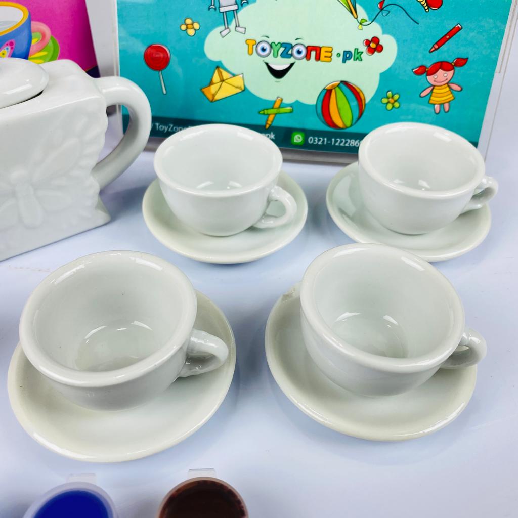 diy painting ceramic tea set