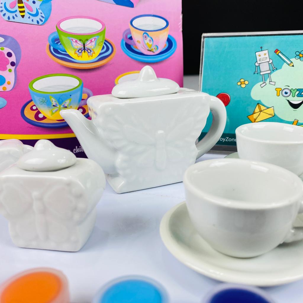 diy painting ceramic tea set