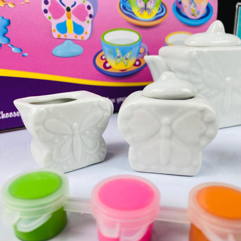 diy painting ceramic tea set