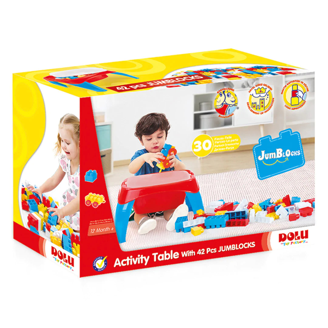 dolu activity table with 30 pcs jumblocks