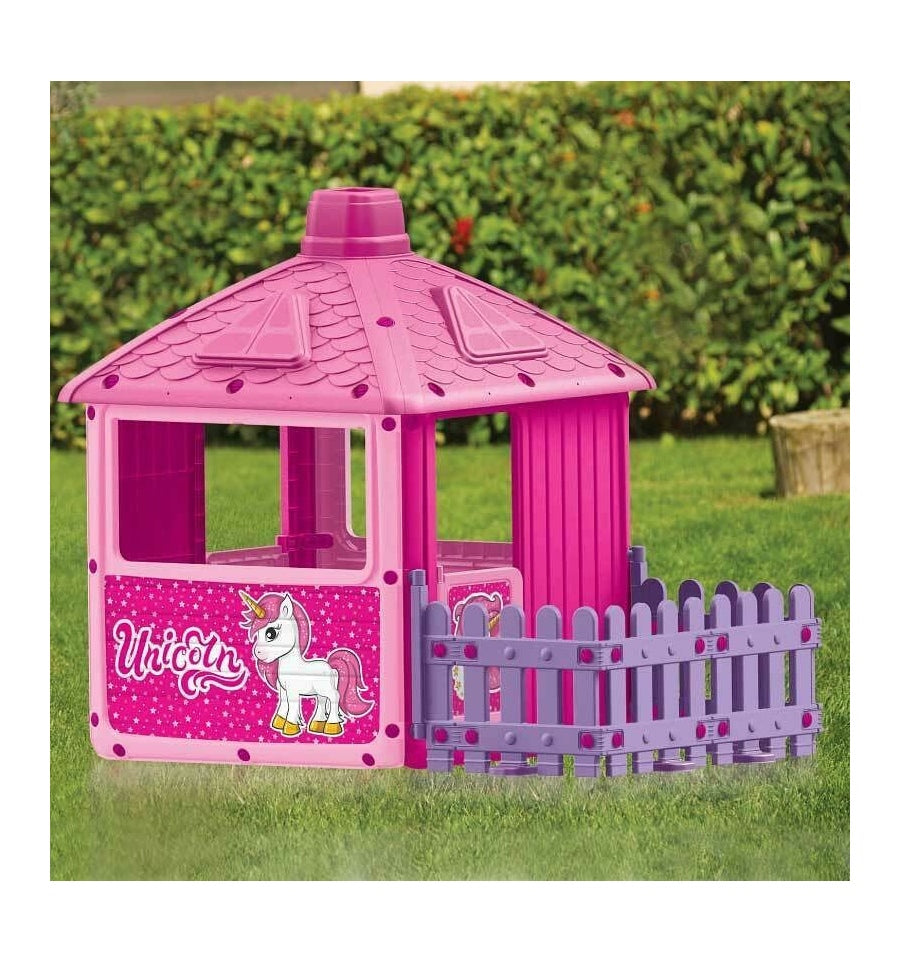 dolu unicorn house with fence