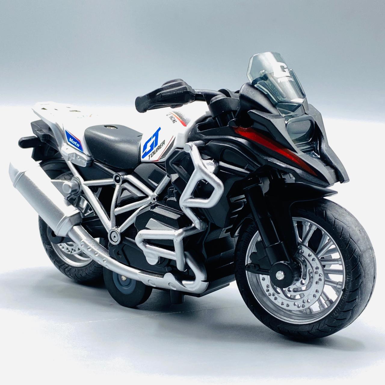 diecast motorcycle toy with sound and light