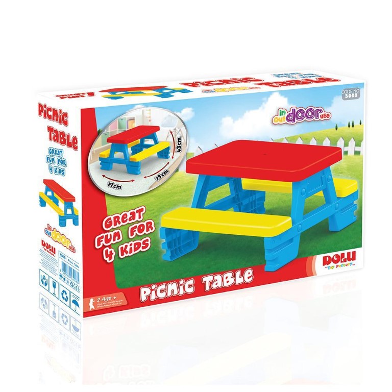 dolu red and yellow picnic table