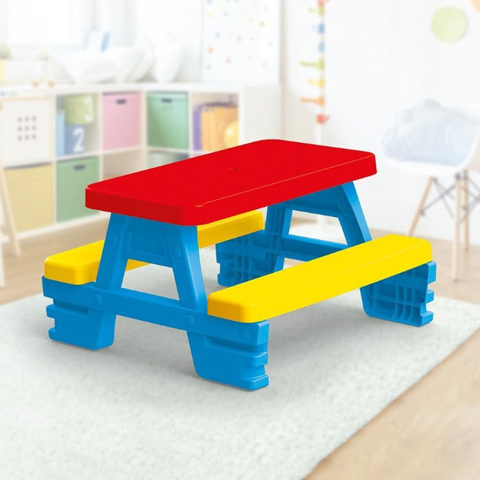 dolu red and yellow picnic table