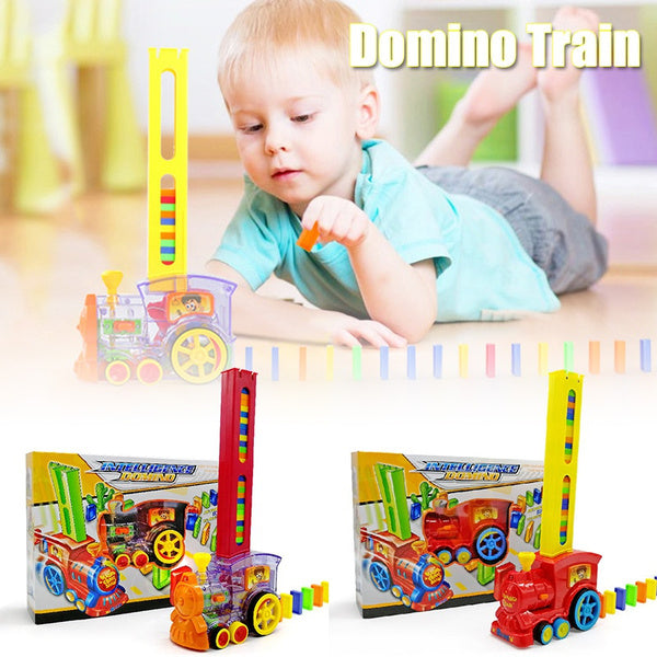 domino train toy set with 83 pieces
