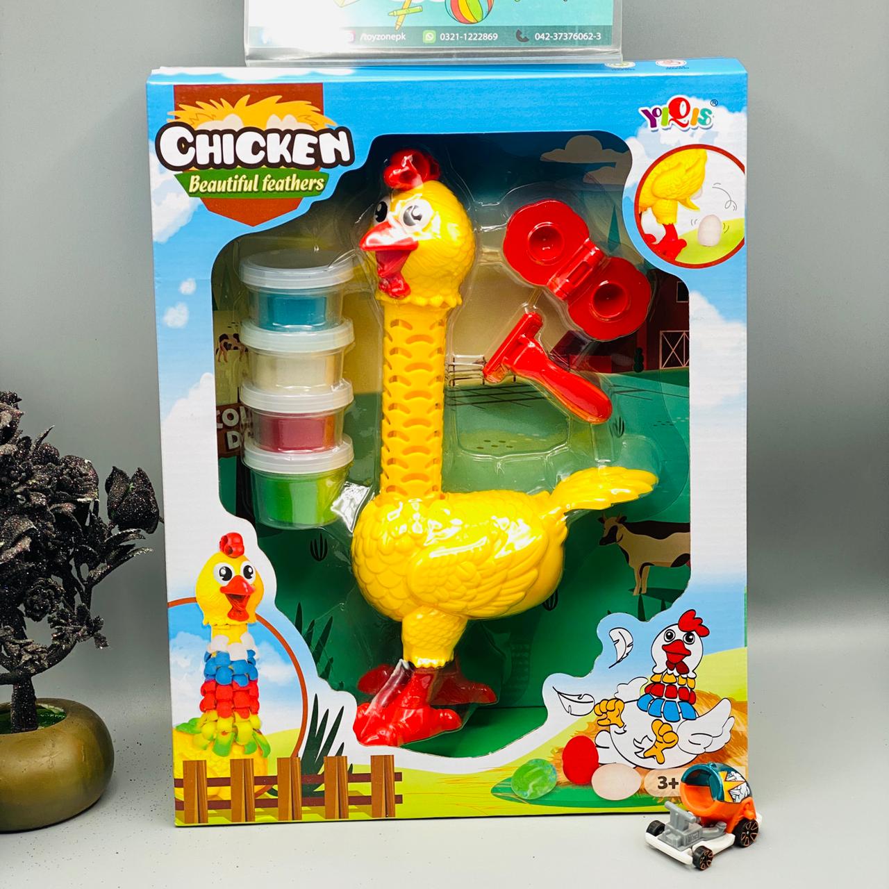 fun feather chicken play doh set tzp1