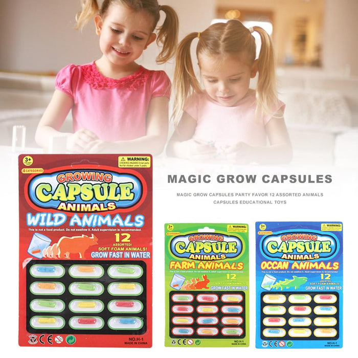 Pack Of 2 Magic Growing Animal Capsules