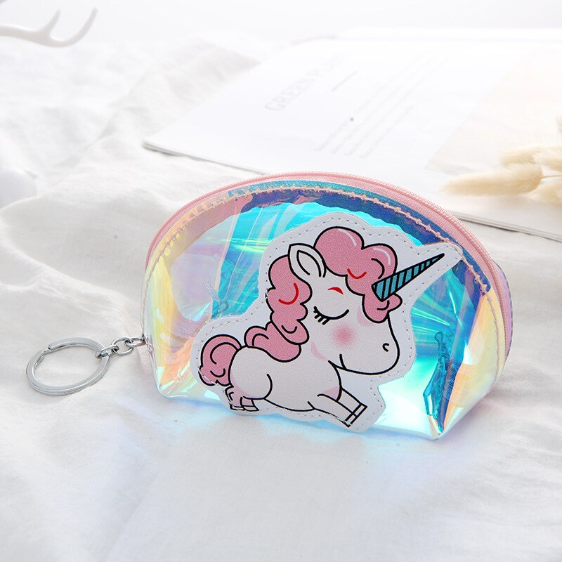 keychain unicorn transperent bag