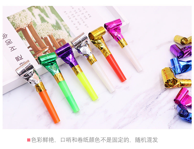 Kids Fun Toy Colorful Whistles - 10 Pcs