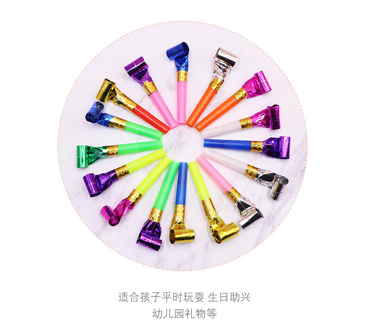 Kids Fun Toy Colorful Whistles - 10 Pcs