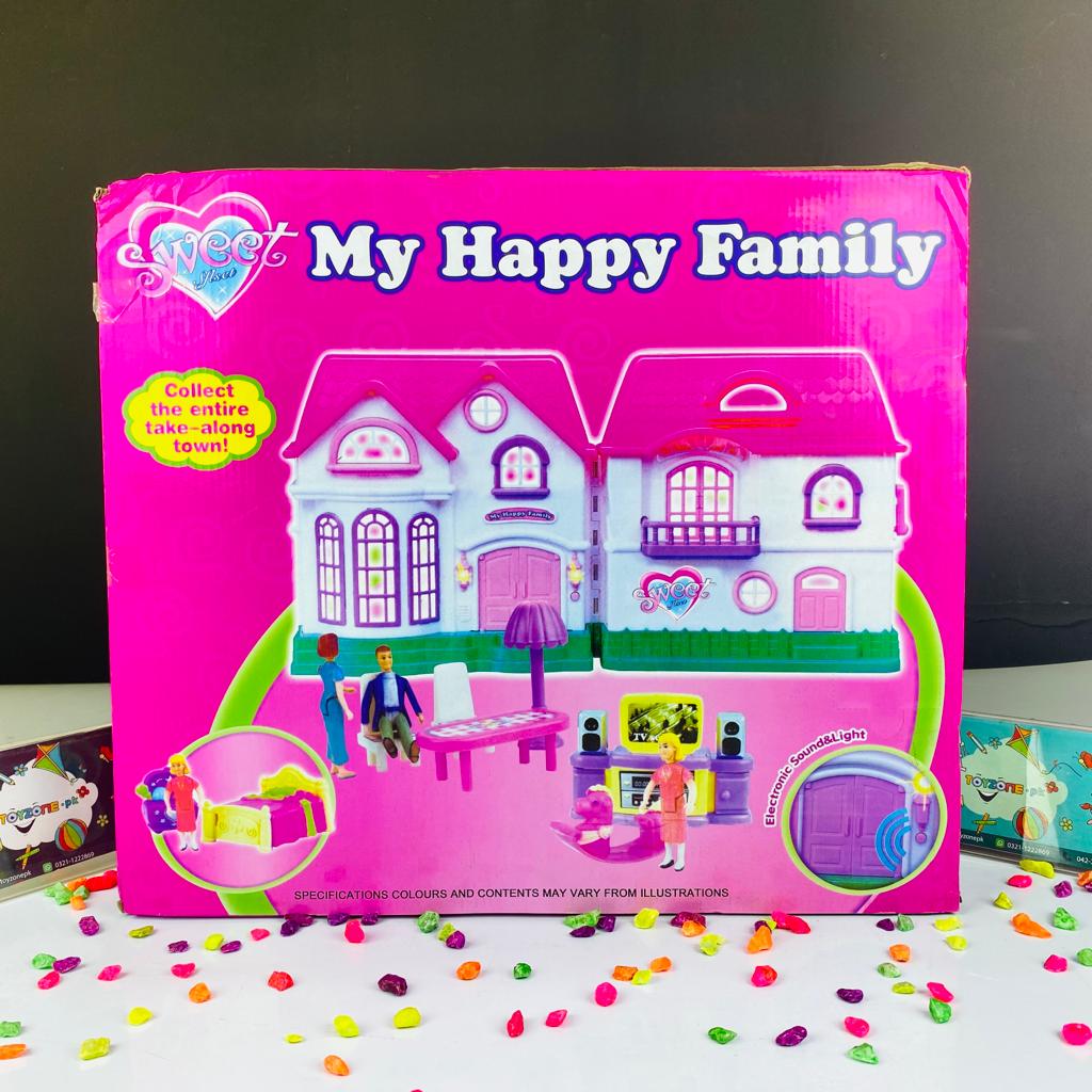 happy family doll house in a villa style