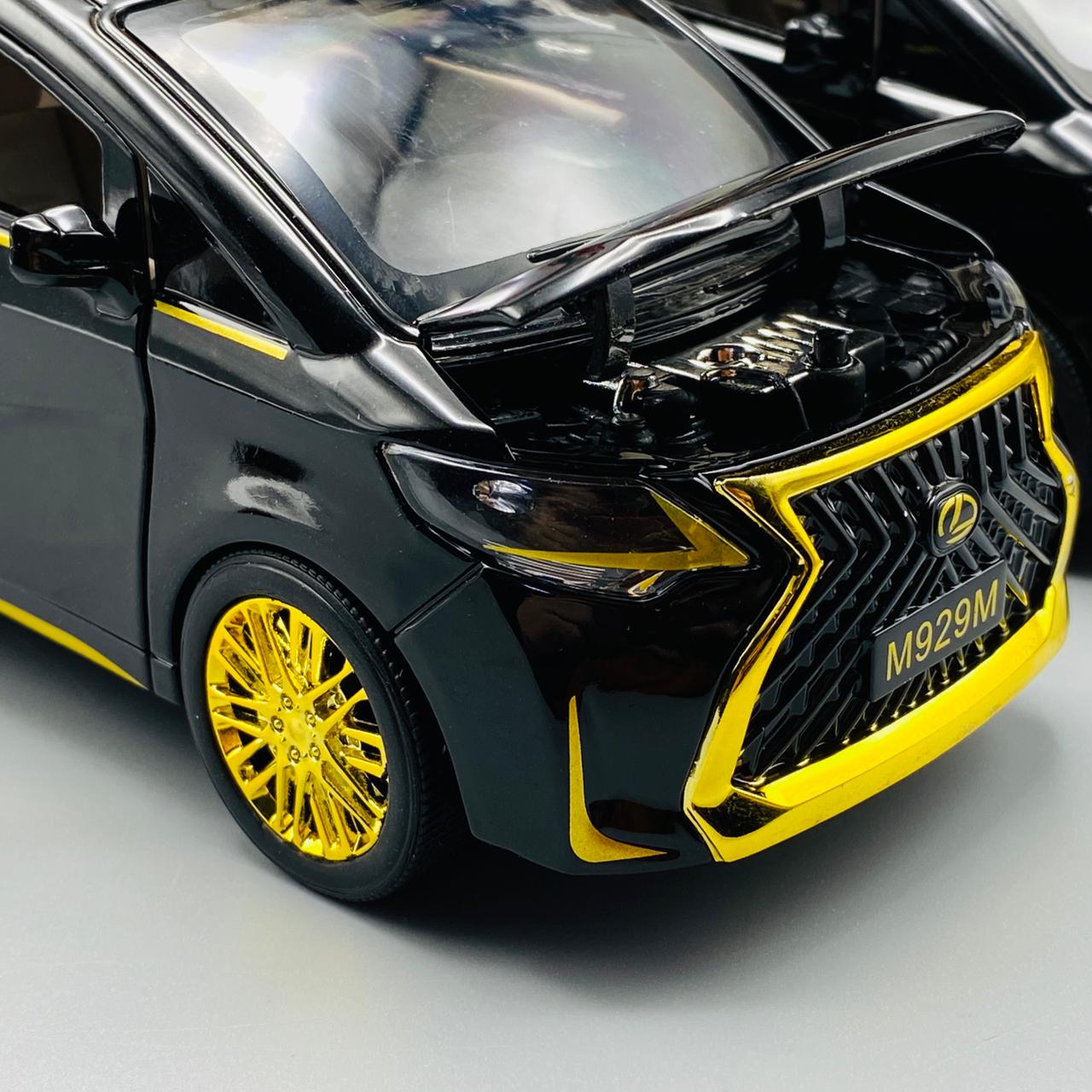 model van lexus lm30oh black golden 1 24 scale