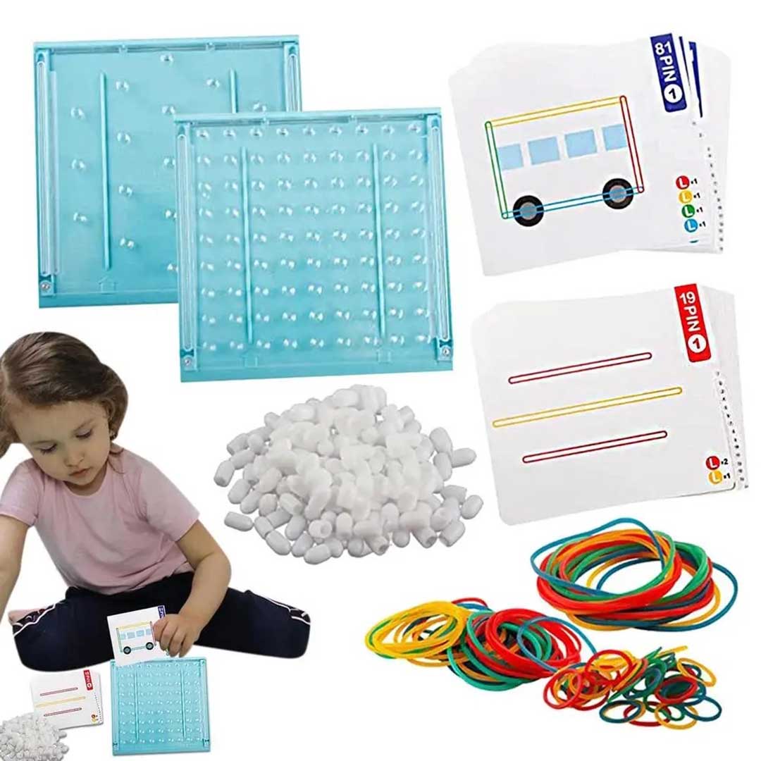 Rubber Band Pattern Board For Kids