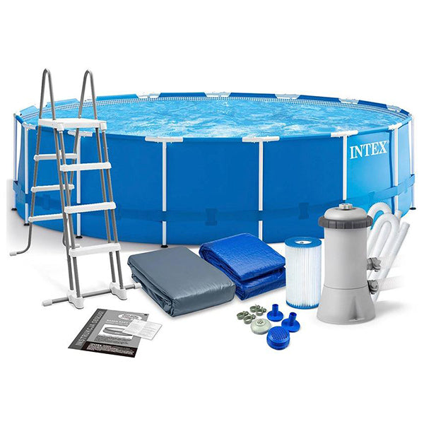 ntex metal frame pool set round 15 ft x 48