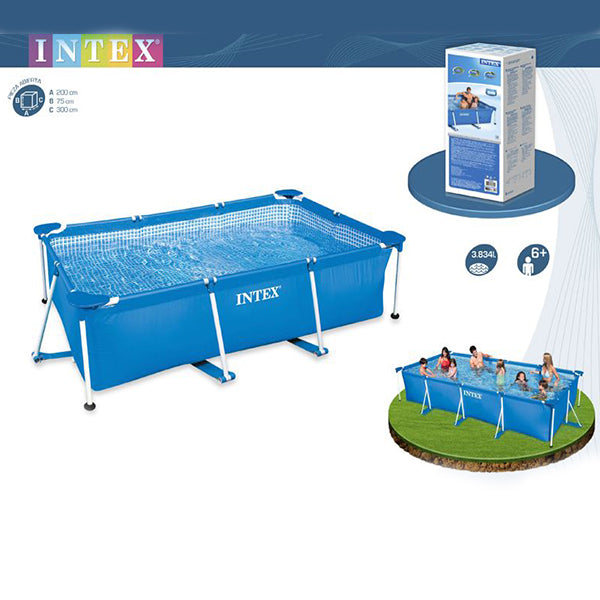 Buy INTEX Small Frame Rectangular Pool 3.0 m X 2.0 m X 75 cm Online In ...