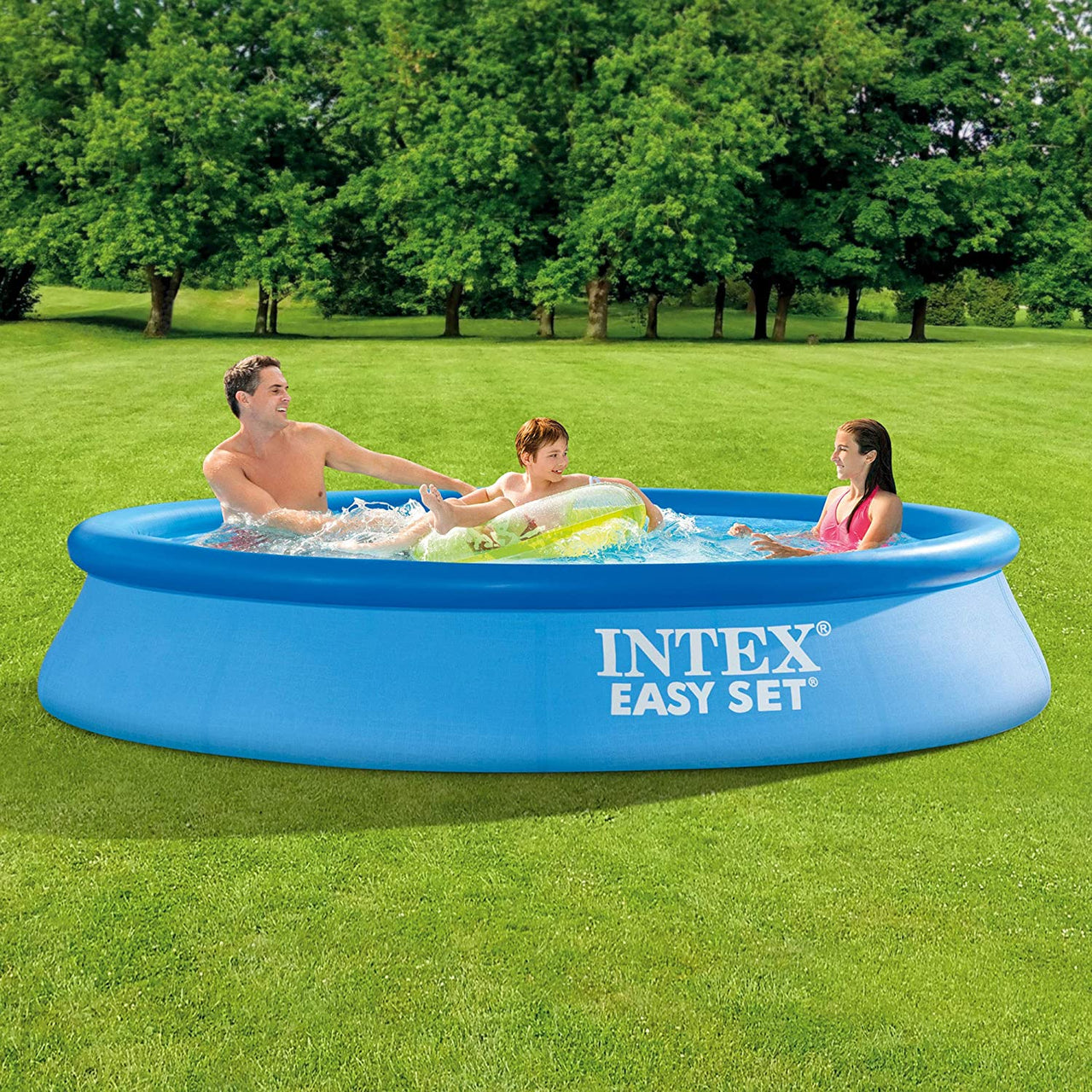 intex easy set inflatable puncture resistant pool 10x24
