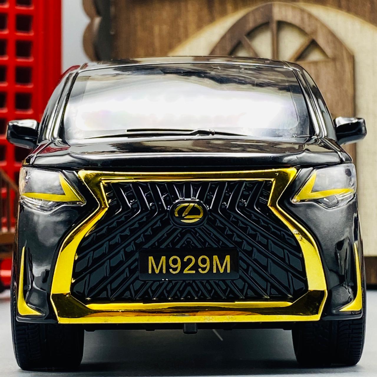 model van lexus lm30oh black golden 1 24 scale
