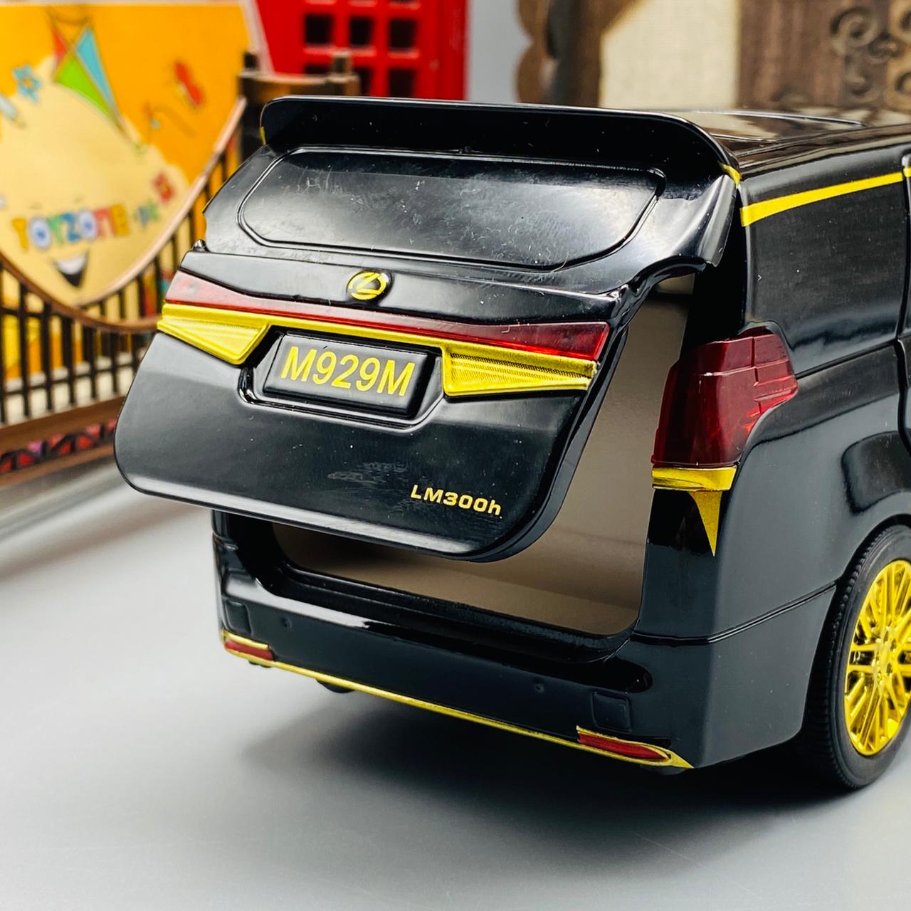 model van lexus lm30oh black golden 1 24 scale