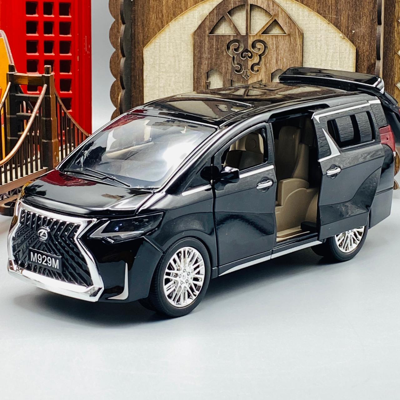 model van lexus lm30oh black golden 1 24 scale