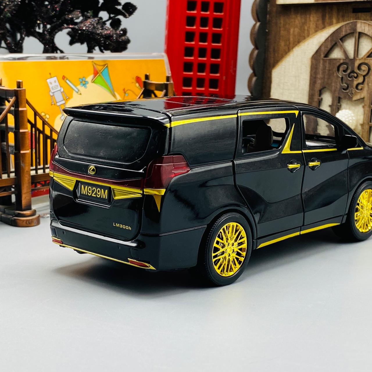 model van lexus lm30oh black golden 1 24 scale