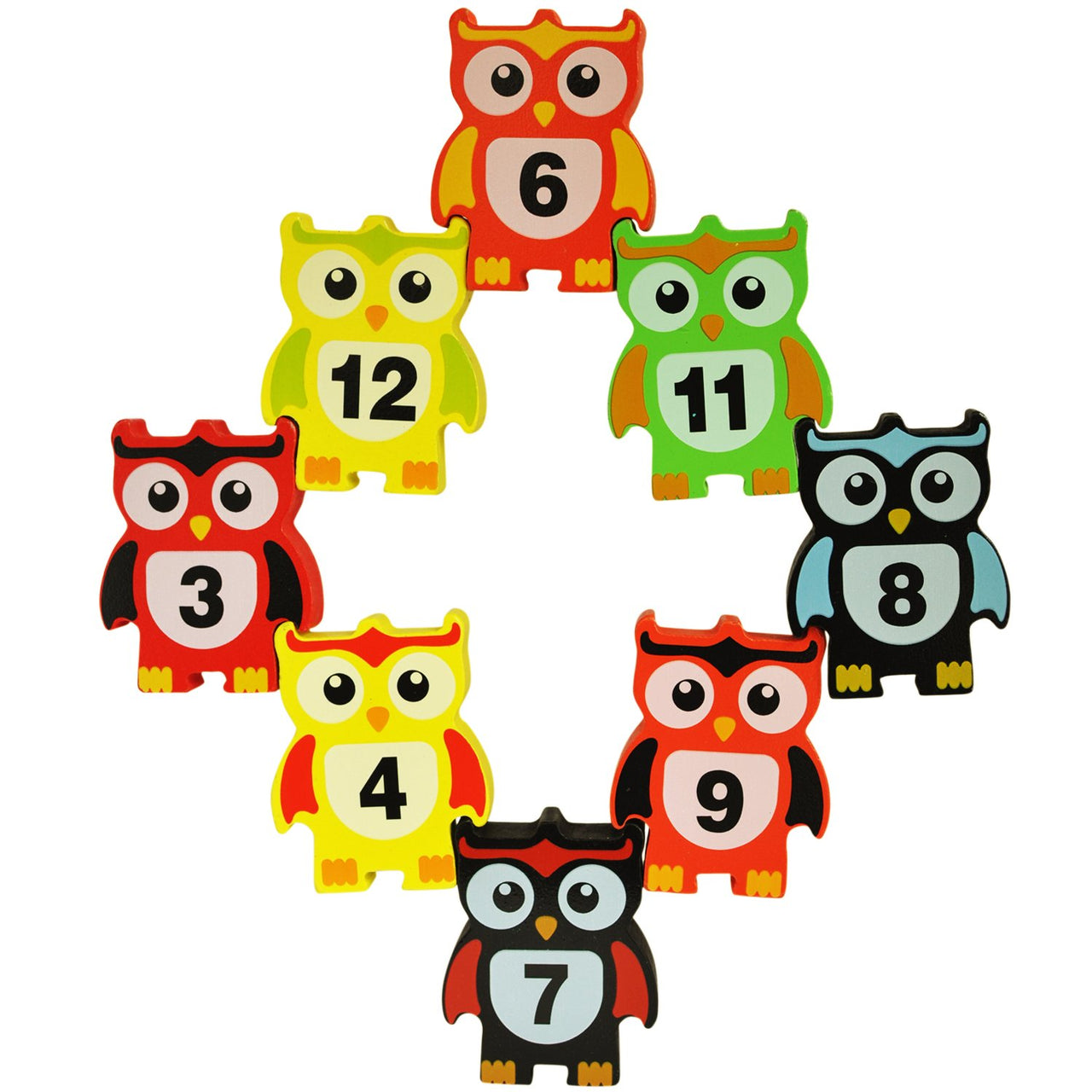 Owl Balance Wooden Blocks 12 Pcs