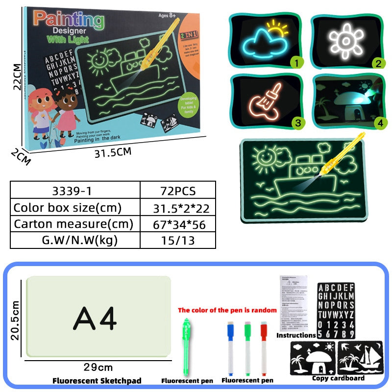 Dark Children's Painting Puzzle Light Drawing Lamp