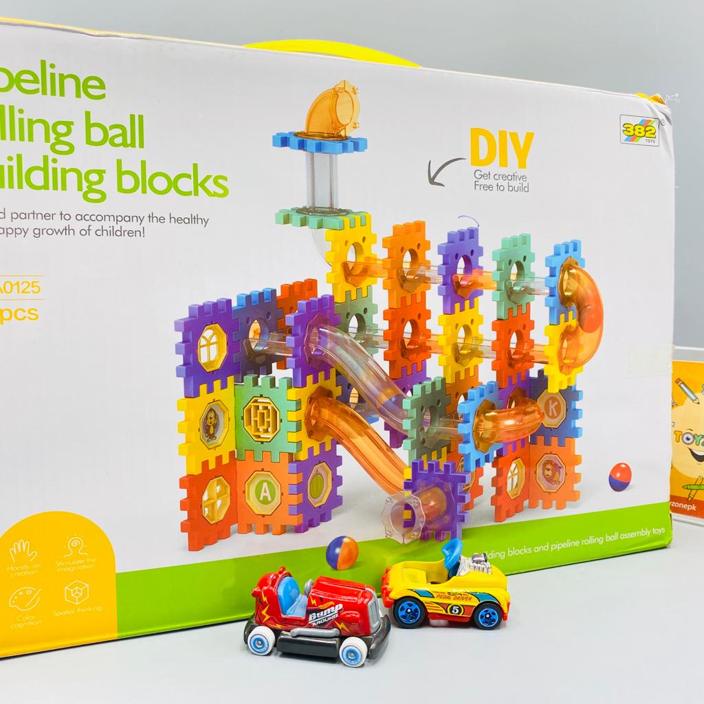 pipeline rolling ball building blocks 125 pieces