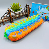 Thumbnail for pop it fidget carrot shape zipper bag