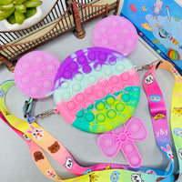 Thumbnail for pop it fidget mickey mouse shape zipper bag