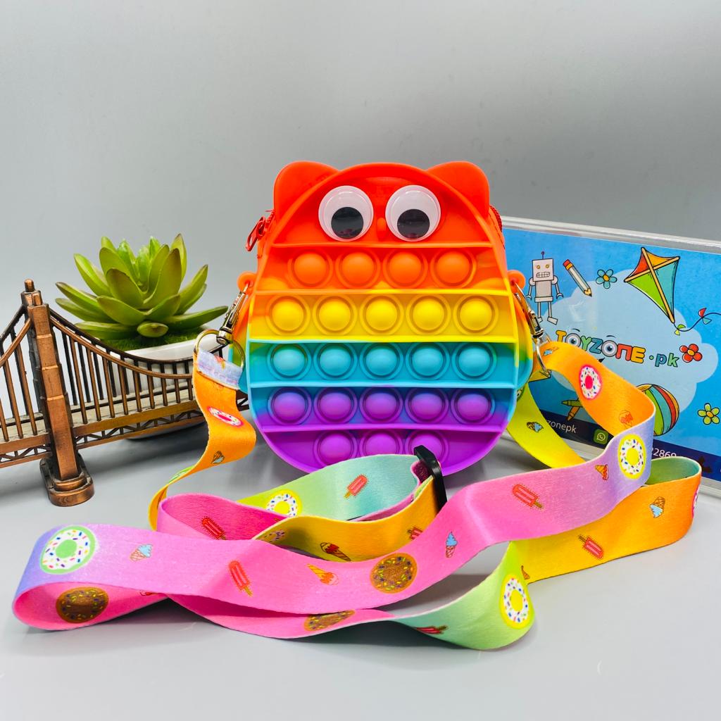 pop it fidget owl shape zipper bag