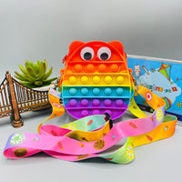 Thumbnail for pop it fidget owl shape zipper bag