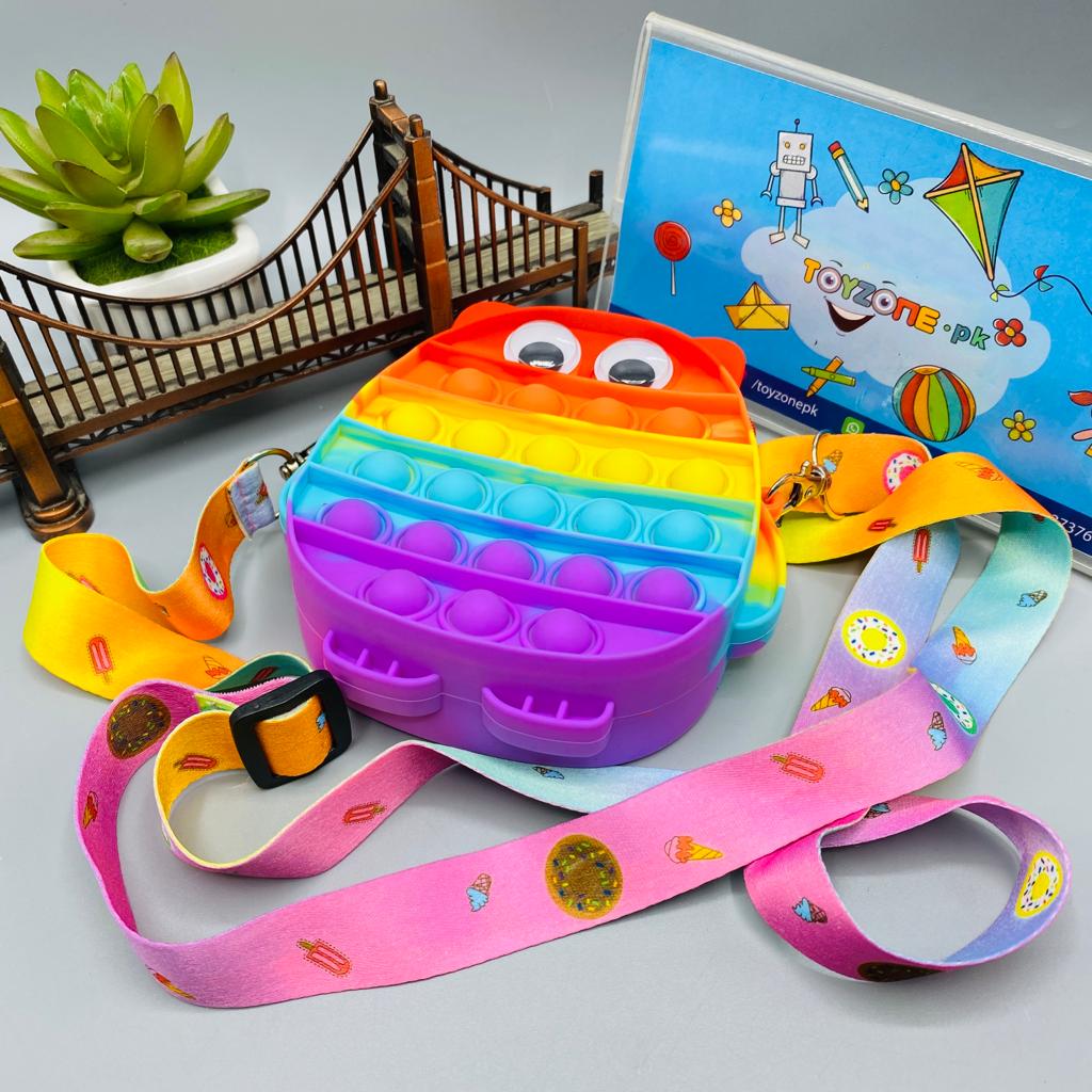 pop it fidget owl shape zipper bag