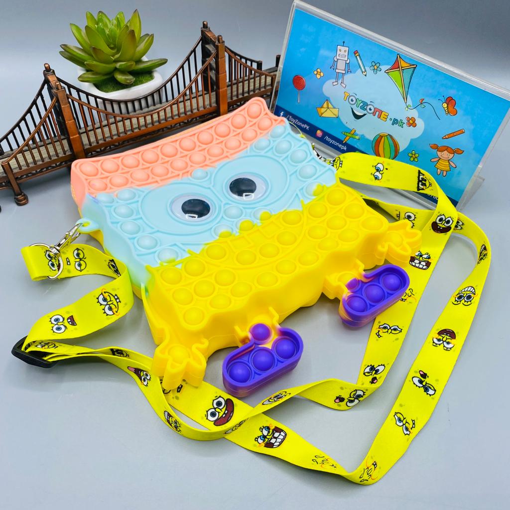 pop it fidget spongebob shape zipper bag