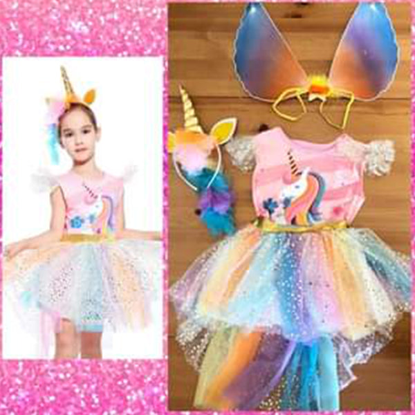 Little girls unicorn dresses outlet