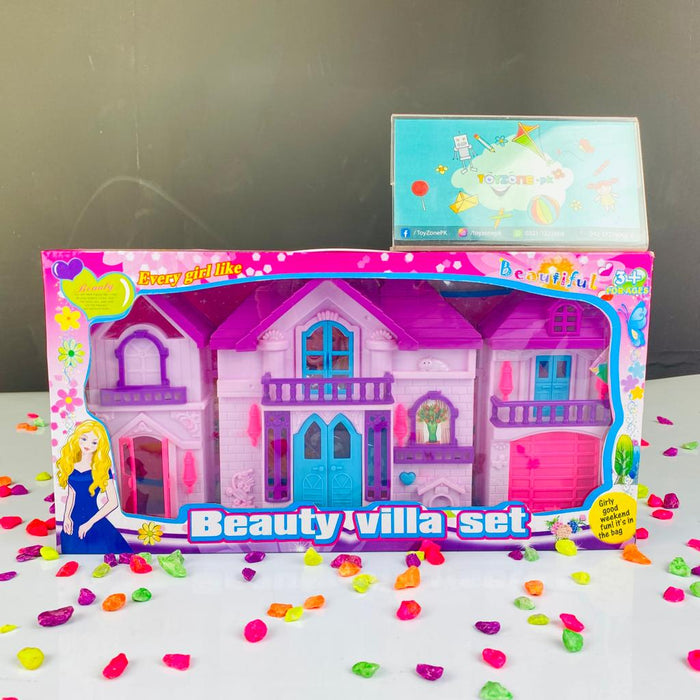 purple color beauty villa set