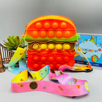 Thumbnail for push pop it fidget burger shape zipper bag
