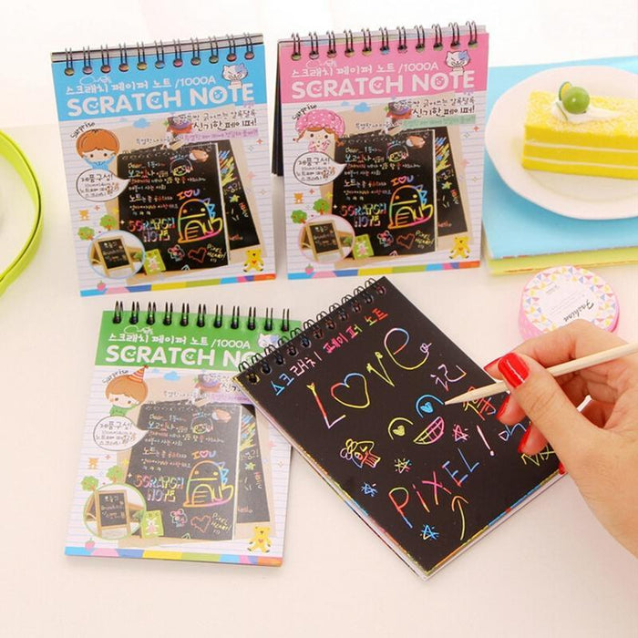 rainbow scratch paper note