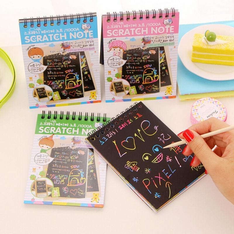 rainbow scratch paper note