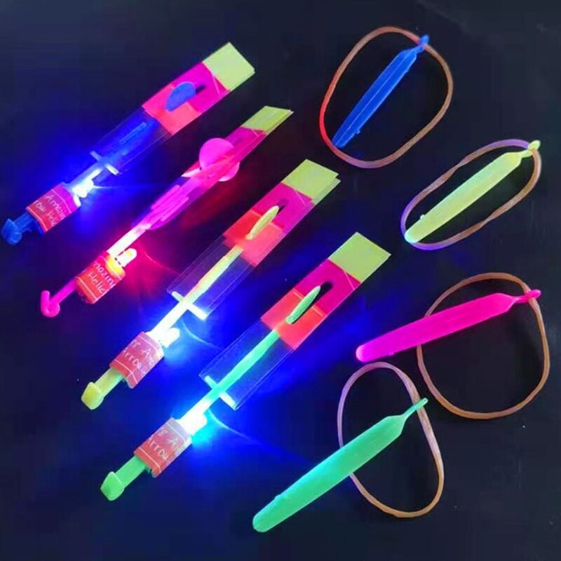 Slingshot Flying Copter With LED Lights Pack of 10